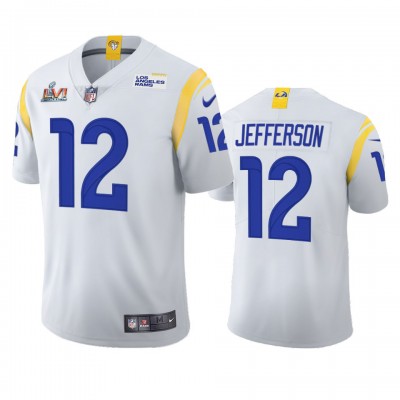 Los Angeles Los Angeles Rams #12 Van Jefferson Men's Super Bowl LVI Patch Nike 2021 Vapor Limited NFL Jersey - White Men's